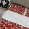 3-Piece Red Flower Fields and Fun Skulls Duvet Cover Set view 4