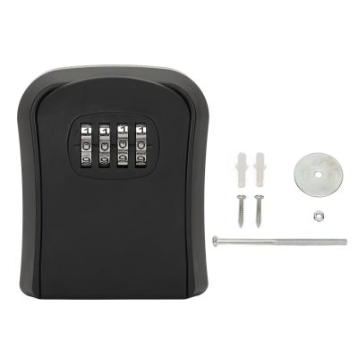 NDNCZDHC Key Lock Box with Code, Waterproof, 4-Digit, Holds 5 Keys, Wall-Mounted, Black