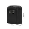 NDNCZDHC Key Lock Box with Code, Waterproof, 4-Digit, Holds 5 Keys, Wall-Mounted, Black view 2
