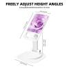 KSANNNS Purple Wet Roses Printed Circular-Bottom Rotating Phone Holder, Foldable and Portable, Black and White view 2