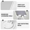 KSANNNS Purple Wet Roses Printed Circular-Bottom Rotating Phone Holder, Foldable and Portable, Black and White view 3