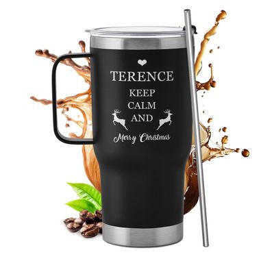 Maverton Black 600 ml Insulated Tumbler with Handle and Lid
