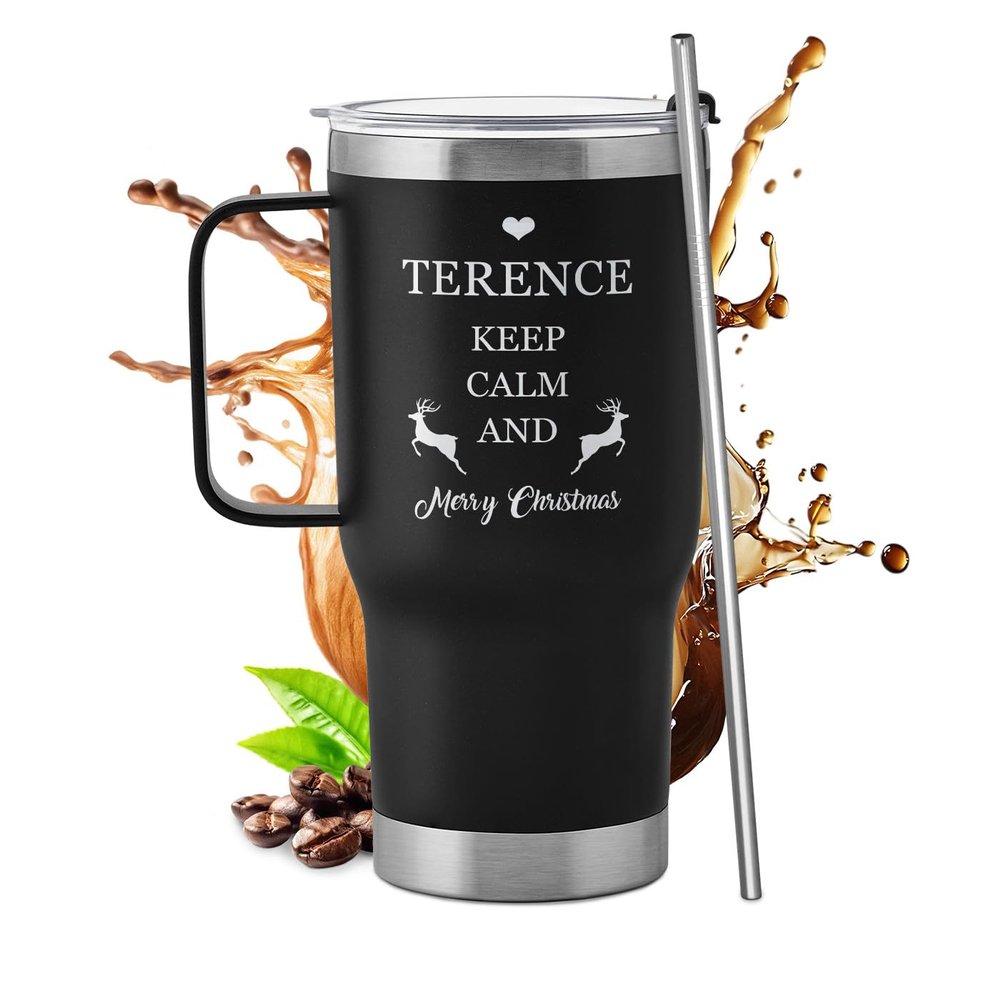 Maverton Black 600 ml Insulated Tumbler with Handle and Lid