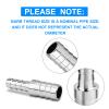 ERGAOBOY 5-Pack 304 Stainless Steel Hose Barb Reducers, 20 mm to 16 mm, with Clamps view 3