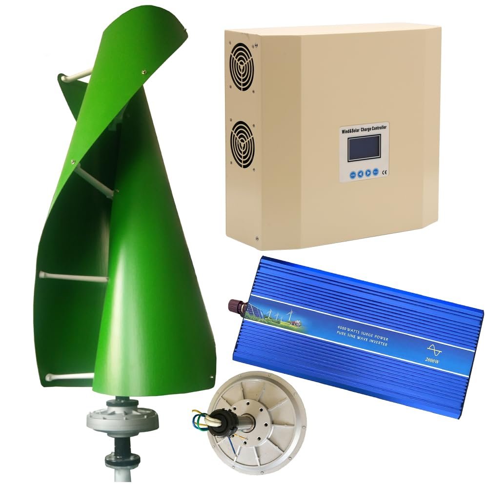2000W Complete Vertical Wind Turbine with Charge Controller and Inverter