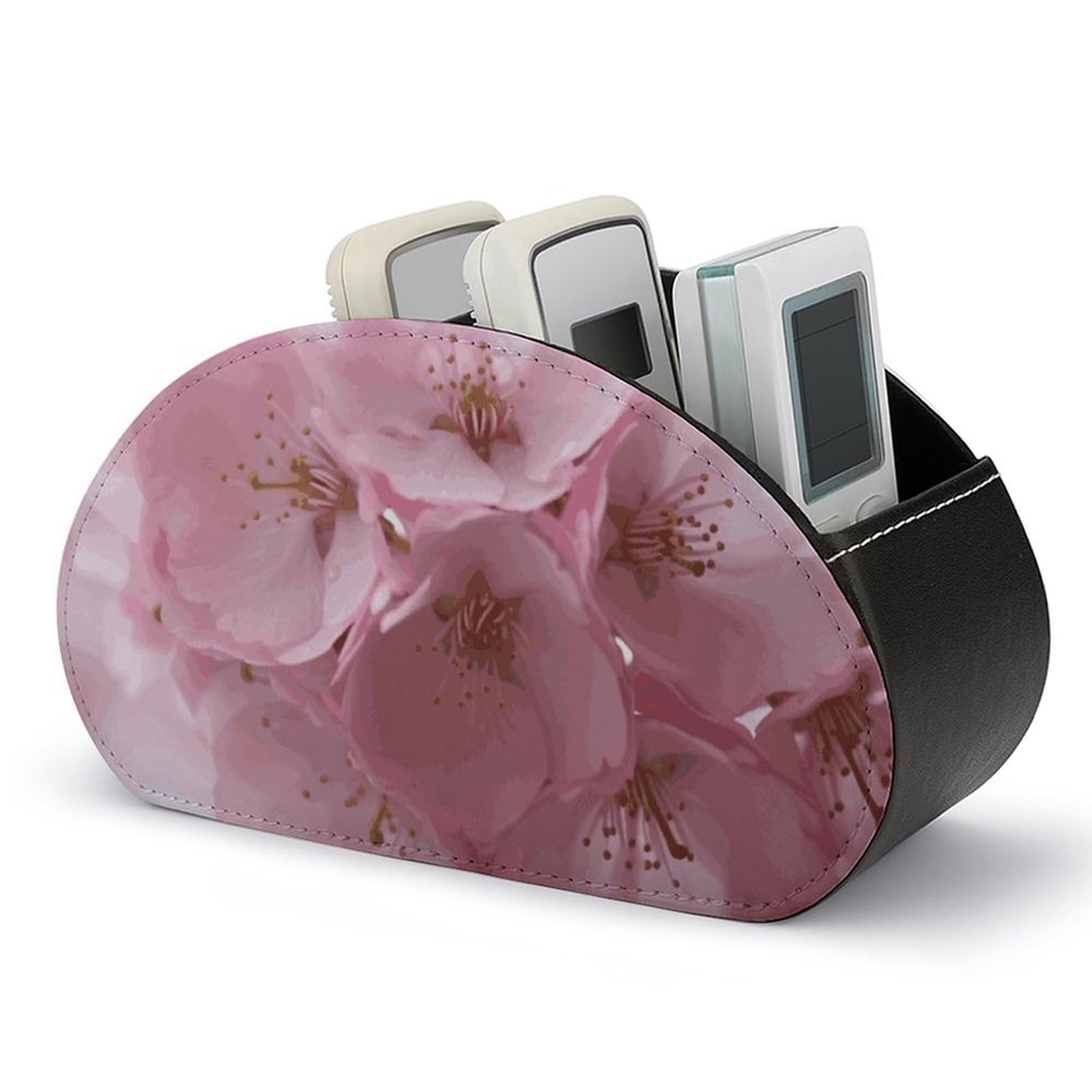 NWTRJ Cherry Blossoms PU Leather Remote Control Holder