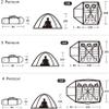 Ultralight Family Camping Tent, Easy to Set Up, UPF50, PU2000 Waterproof, Blue, 205 x 160 x 110 cm view 2