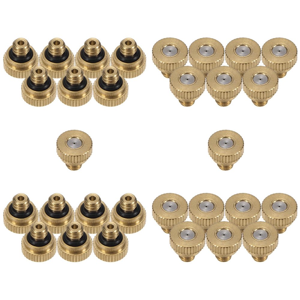 M METERXITY 30-Pack Brass Misting Nozzles, 0.02" (0.5 mm) Orifice, O-Ring