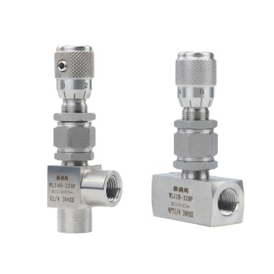 PHNOITPQ G 1/8", 1/4", 3/8", NPT 1/2" 304 Stainless Steel Needle Valve, Micro-Dosing Flow Control Valve for Water and Gas (G Thread, Standard Precision, Straight, 1/8 Inch)
