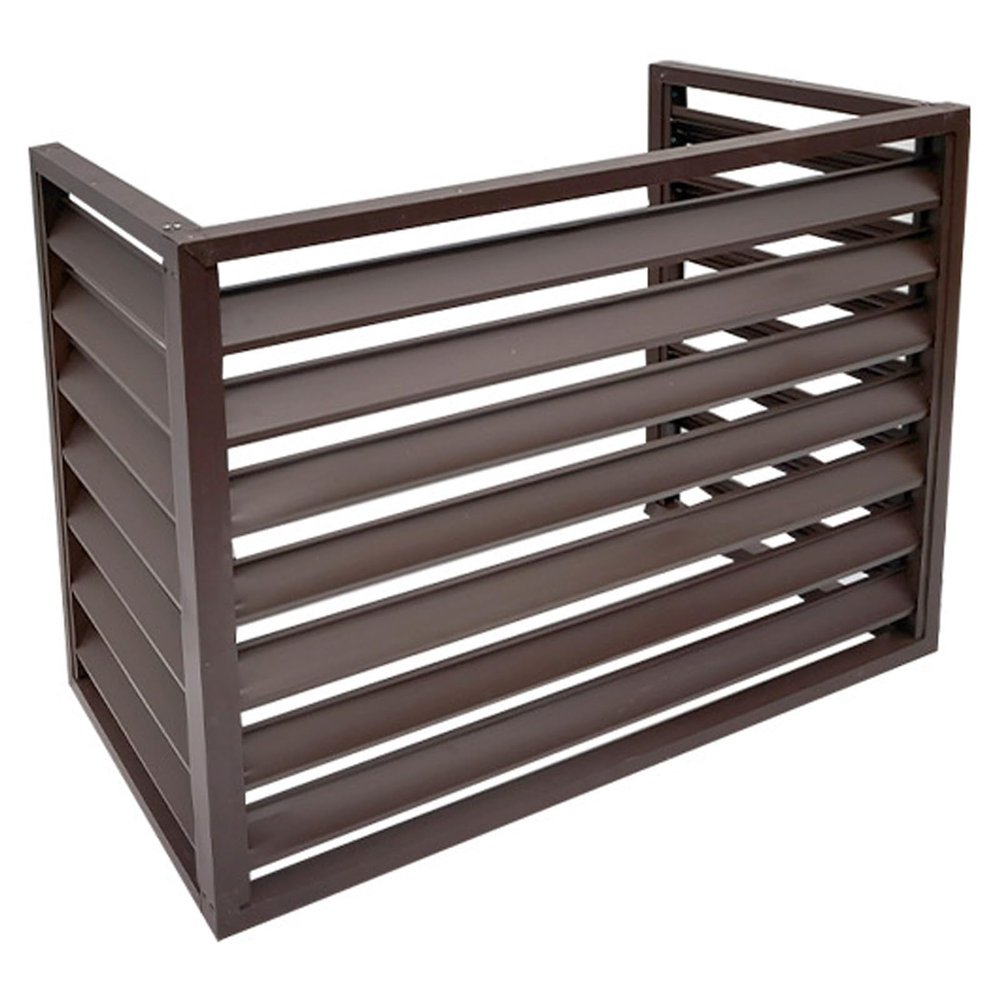 Aluminum Air Conditioner Cover and Decorative Privacy Screen, Brown, 100 x 50 x 70 cm