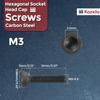 Kozelo 50-Piece M3-0.5 x 12 mm Socket Head Cap Screws, Alloy Steel, Full Thread, Black Oxide, Grade 12.9, Black view 2