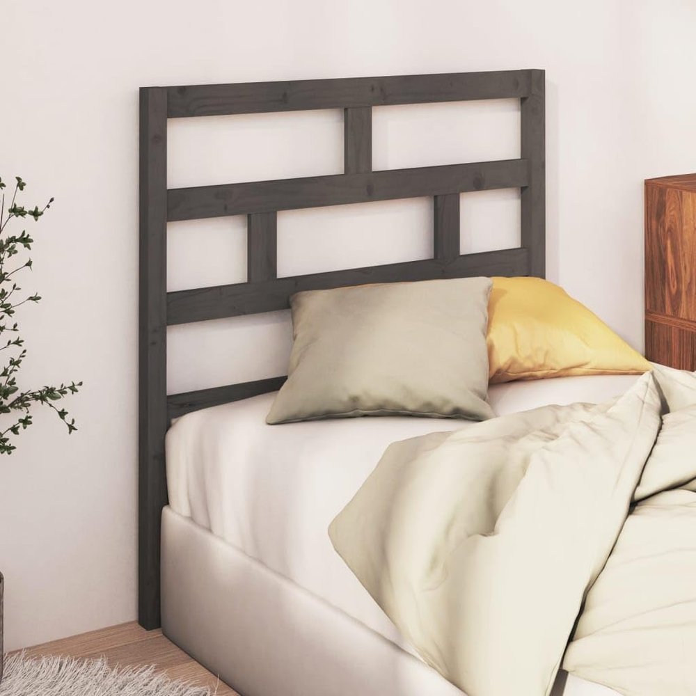 Higsose Gray Solid Pine Wood Headboard 96 x 4 x 100 cm