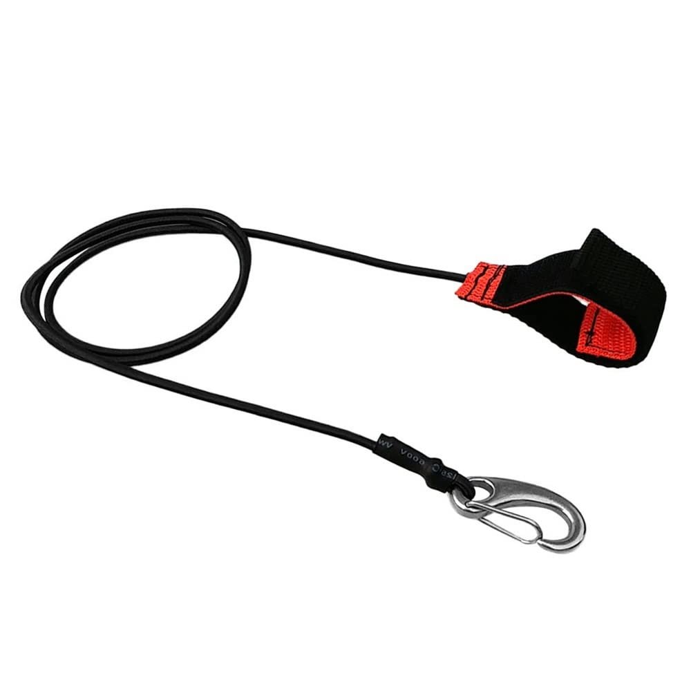 TGDGFKIAS Kayak Paddle Leash, Anti-Loss Coiled Lanyard with Carabiner, Black