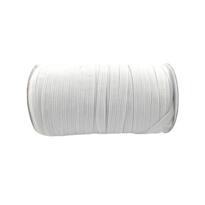 Elastic Ribbed Cord, White, 91.4 m, 8 mm