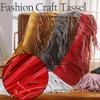 SMTCM 10 m Faux Leather Fringe Trim, 25 cm, Yellow PU Leather Tassel Fringe for DIY view 3