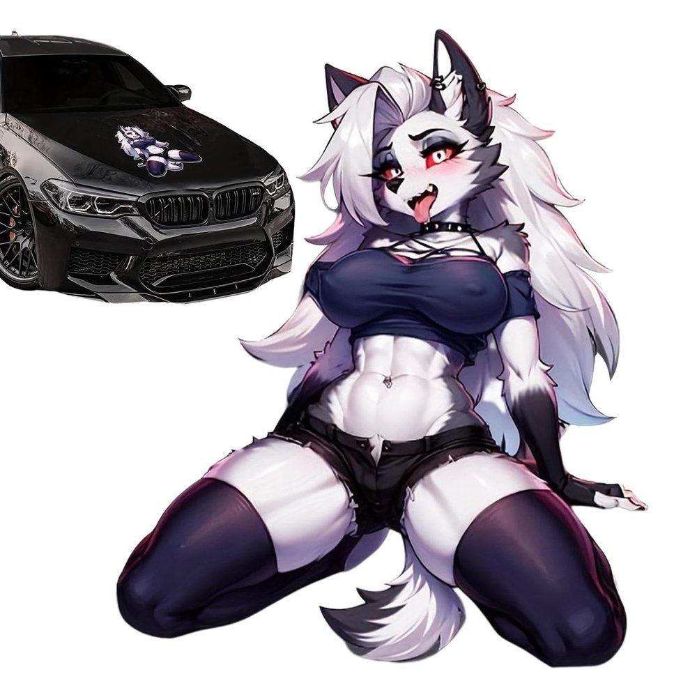 Car Sticker, Fox Girl, Self-Adhesive, Scratch-Resistant