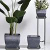 CUSROS Square Plant Saucers, Plastic Drip Trays for Indoor and Outdoor Use, White, 25.4 cm, 5-Pack view 4