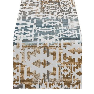 Modern Spring Floral Grid Table Runner, 150 × 33 cm
