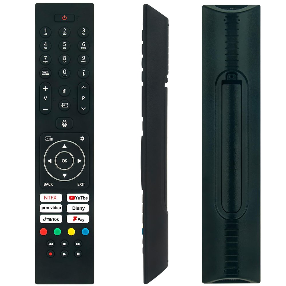 Replacement Remote Control RC45137T for Bush 43FT24CA, 40FT24CA, 32FT24CA, 32HT24CA, 24HT24CA Smart Full HD HDR10 LED TVs and Logik L32SHE22, with Tik Tok Button