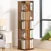 Rotating Bookshelf, 5/6 Tiers, 360-Degree Display, Solid Wood, Freestanding, Brown view 1