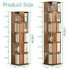 Rotating Bookshelf, 5/6 Tiers, 360-Degree Display, Solid Wood, Freestanding, Brown view 2