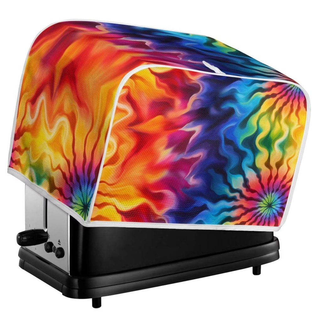 Kuiaobaty Batik Toaster Cover, 2-Slice, Rainbow Wave Art