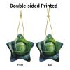 Glowing Cabbage Christmas Ornament, Ceramic Star with Gold-Tone Ribbon view 3