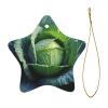 Glowing Cabbage Christmas Ornament, Ceramic Star with Gold-Tone Ribbon view 4