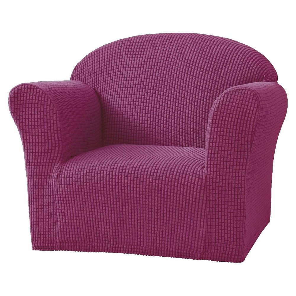 ZYHBBGXFC-XM Stretch Armchair Slipcover for Barrel Chairs, Machine Washable, Purple