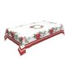 Sunshineyan Christmas Poinsettia Tablecloth, Rectangular, 60 x 84 in, White and Red view 2