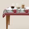 Sunshineyan Christmas Poinsettia Tablecloth, Rectangular, 60 x 84 in, White and Red view 3