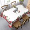 Sunshineyan Christmas Poinsettia Tablecloth, Rectangular, 60 x 84 in, White and Red view 4
