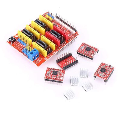 A4988 Stepper Motor Driver and CNC Expansion Board for GRBL 0.8, with 4 Heatsinks