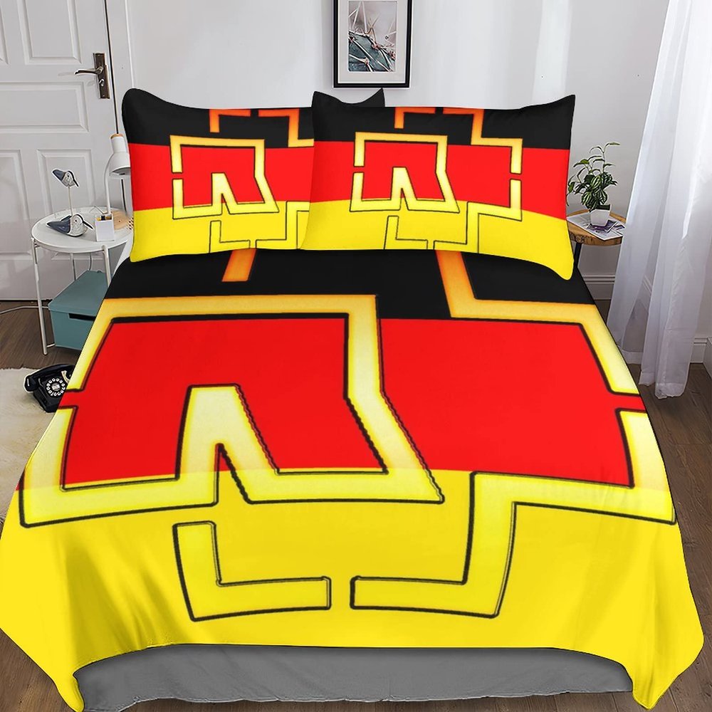 Enfunt-Home 3D Printed Ribbon Bedding Set, 200 x 200 cm, Microfiber, 1 Duvet Cover with Zipper + 2 Pillowcases 50 x 75 cm