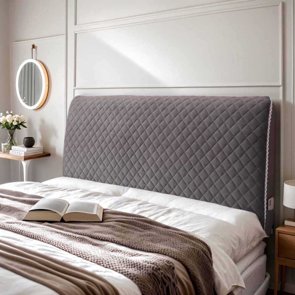 DOSYCOVUR Super King Size Velvet Headboard Cover, Soft, Washable, Full-Coverage Upholstery, 190 cm