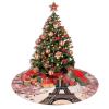30 in White Plush Paris Eiffel Christmas Tree Skirt view 3