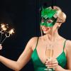 MYSEUNI Green Masquerade Masks for Women with Feathers, Mardi Gras Masks for Women, Venetian Masks for Halloween and Prom view 2