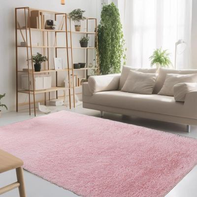 STGAO Pink Shaggy Bedroom Rug, 45 x 230 cm, Non-Slip