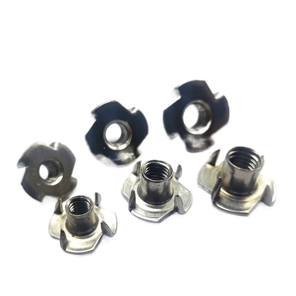 YUANYAO M5 Four-Prong T-Nut, 304 Stainless Steel Furniture Insert Nut, B068 (M10, 50 Pieces)