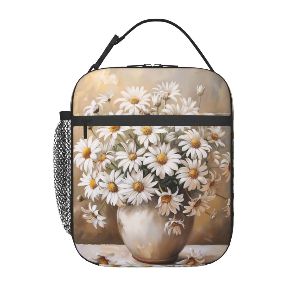Oudrspo Insulated Daisy Lunch Bag for Girls and Women