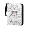 Cute White Kitten Cartoon Baseball Card Album, Trading Card Binder with Double-Sided Removable Sleeves view 1