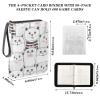 Cute White Kitten Cartoon Baseball Card Album, Trading Card Binder with Double-Sided Removable Sleeves view 3