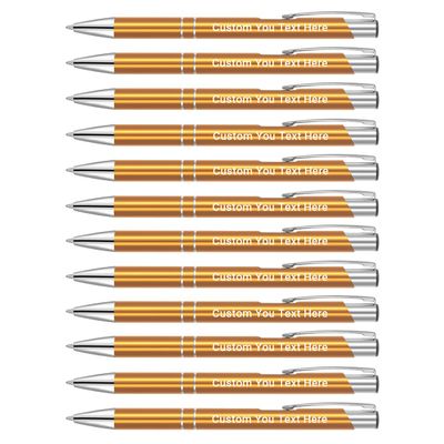 Zoonnis 12-Piece Personalized Retractable Ballpoint Pens, Custom Engraved with Name or Text, Black Ink
