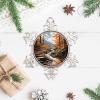 Great Smoky Mountains National Park Snowflake Ornaments, Round Christmas Tree Decorations view 3