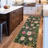 Siunwdiy 3D Floral Rug Runner, Non-Slip, Washable, Olive Green, 60 x 100 cm view 2