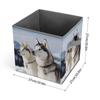 YKUDBN Foldable Storage Box with Husky Dog Print and Handles view 2