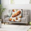 Flannel Throw Blanket with Bread Print, 101.6 x 127.7 cm view 2