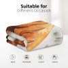 Flannel Throw Blanket with Bread Print, 101.6 x 127.7 cm view 3