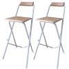 WUUKEPSG Folding Bar Stools, 26"/28"/30", Modern Counter-Height Kitchen Stools, Portable Indoor/Outdoor, White, 2-Pack, 30-Inch view 1