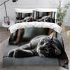 NYSMGS Cat Bedding Set, 155 x 220 cm, 3D Kitten Print, 100% Microfiber, with 80 x 80 cm Pillowcase view 1